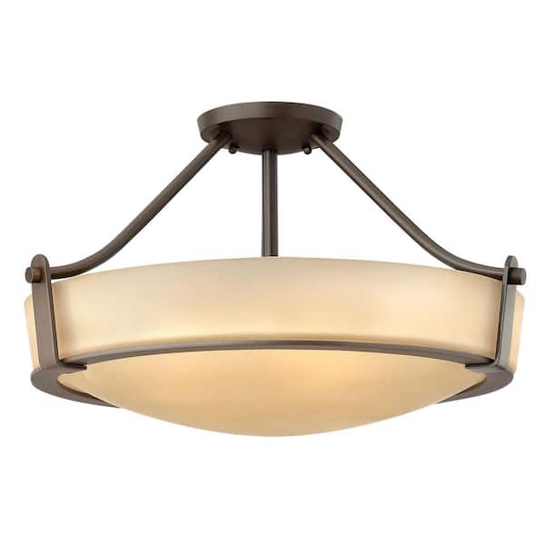 HINKLEY Hathaway 20.75 In. LED -Light Olde Bronze Led Semi-Flush Mount