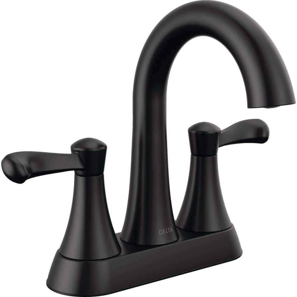 Delta Esato 4 in. Centerset Double Handle Bathroom Faucet in Matte Black  25897LF-BL - The Home Depot