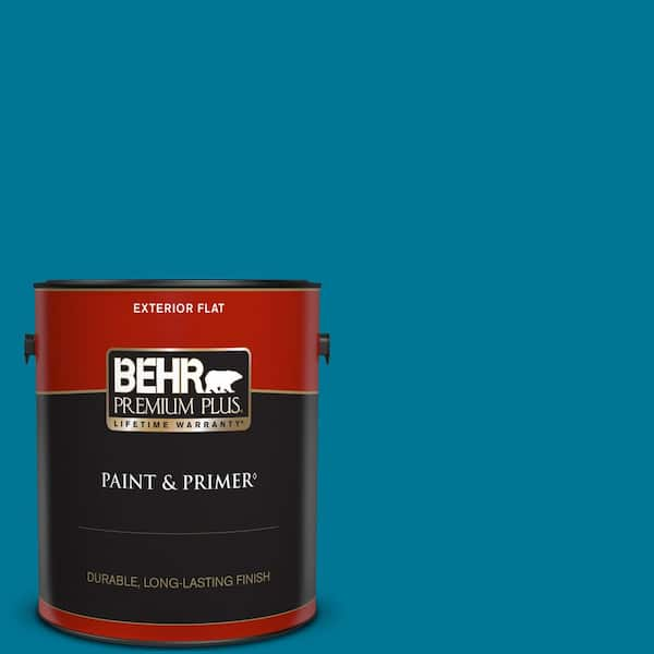 BEHR PREMIUM PLUS 1 gal. #S-G-520 Blue Luxury Flat Exterior Paint & Primer