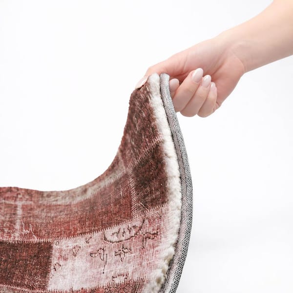 Dream Shag Premium Machine Washable Abstract ADS631 Burgundy 9 ft. x 12 ft. Area Rug