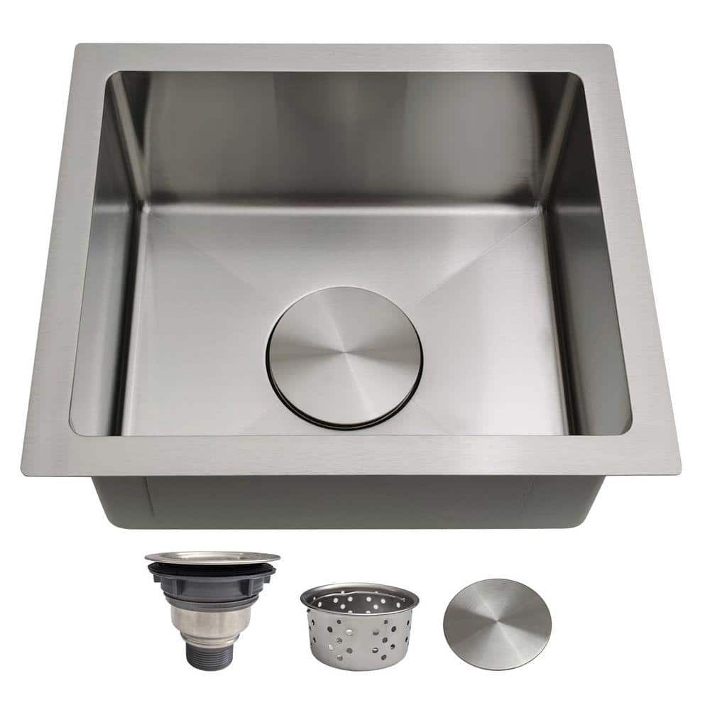 merci　13 Delironexu 13 in. x 15 in. Undermount Bar Sink-18 Gauge Stainless