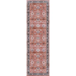 Fulton Rust 2 ft. x 8 ft. Vintage Persian Traditional Kitchen Runner Area Rug