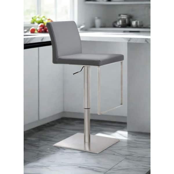 Folsum 27 in. Grey Metal Bar Stool