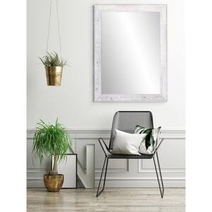 Medium Rectangle White Farmhouse Casual Mirror (36 in. H x 32.5 in. W)