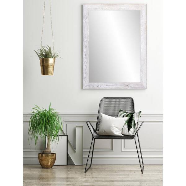 BrandtWorks Medium Rectangle White Farmhouse Casual Mirror (32.5 in. H x 22 in. W)