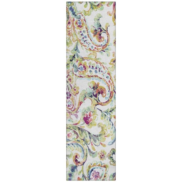 Chantille Machine Washable Indoor/Outdoor Abstract ACN834 Ivory 2 ft. 3 in. x 7 ft. 6 in. Area Rug