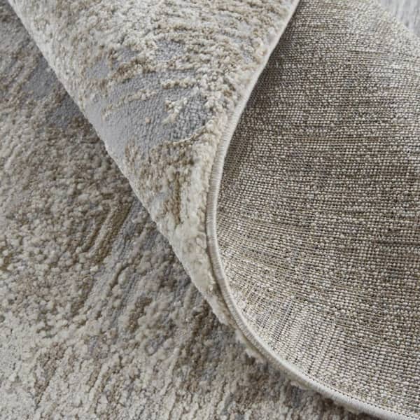 5 x 8 Gray, Ivory Abstract Area Rug