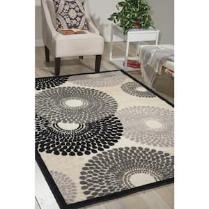 Graphic Illusions Parchment 2 ft. x 8 ft. Geometric Modern Kitchen Runner Area Rug