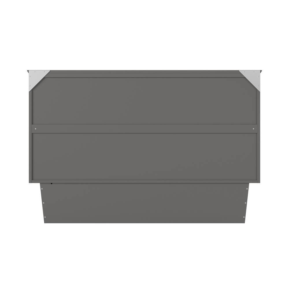Chelsea Gray Queen Wood Murphy Bed Chest with Drawer