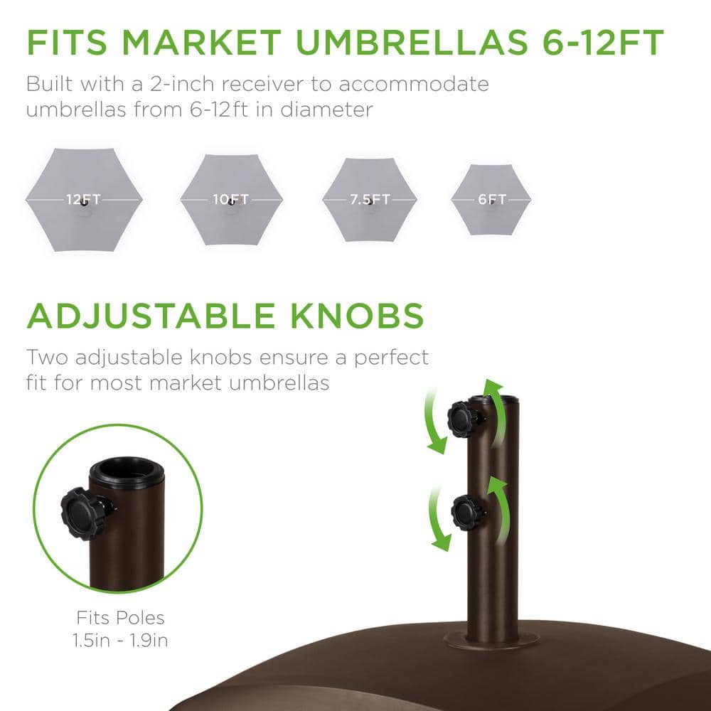Bronze Heavy Duty Mobile Umbrella Base with Wheels