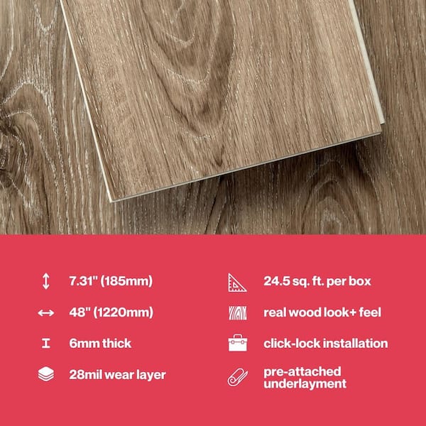 Lucida USA Burnt Block Brown Patterned Look 28-mil x 12-in W x 24-in L Waterproof Glue Down Luxury Vinyl Tile Flooring (36-sq ft/ Carton)