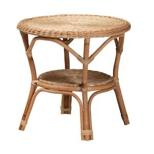 Abbey 22 in. Natural Round Rattan Coffee Table