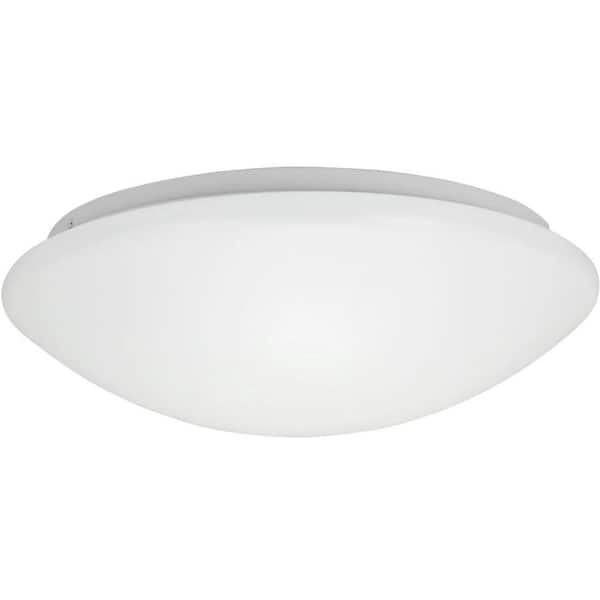 Sunlite 14 in. White Flush Mount with Acrylic Shade Integrated LED Selectable CCT (1-Pack)