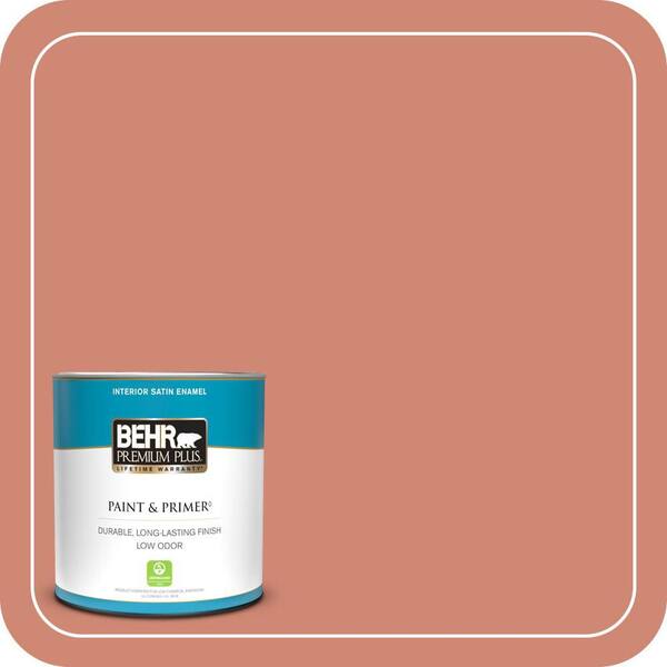 BEHR PREMIUM PLUS 1 qt. #210D-5 Copperleaf Satin Enamel Low Odor Interior Paint & Primer
