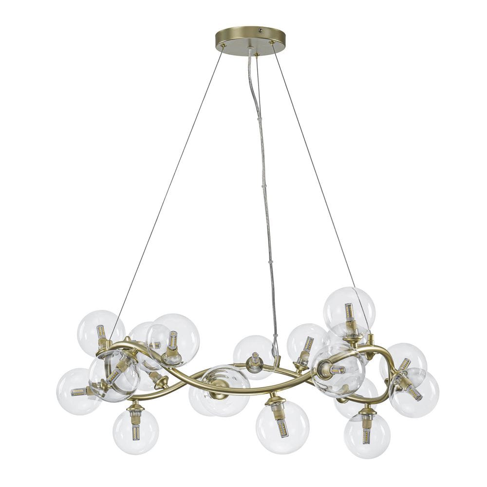 19-Light Gold Modern Elegant Ring Shaped Chandelier with Clear Glass Shades