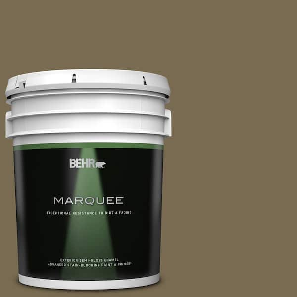 BEHR MARQUEE 5 gal. #750D-6 Lemon Pepper Semi-Gloss Enamel Exterior Paint & Primer