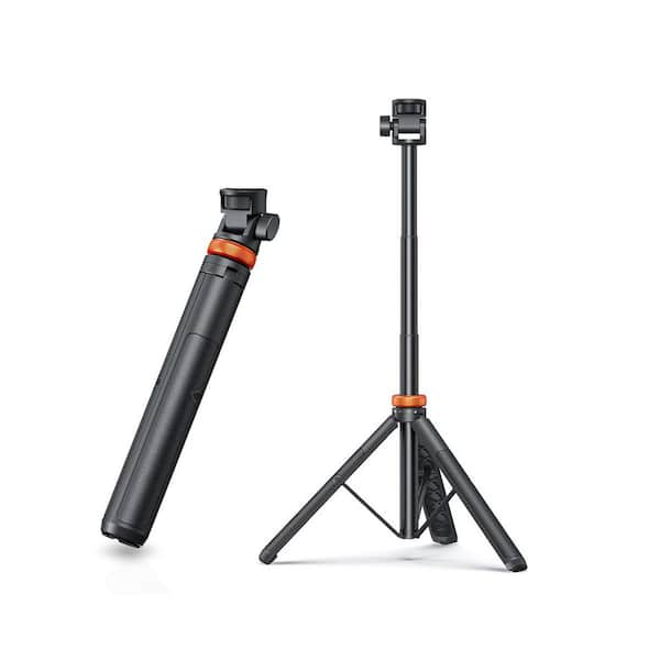 Black 62 in. Phone Tripod, Extendable Phone Tripod Stand and Travel Tripod with Remote