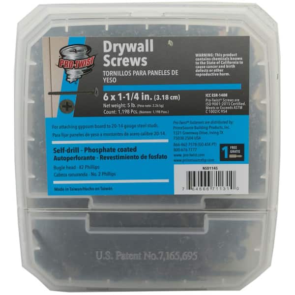 Pro-Twist #6 x 1-1/4 in. Phillips Bugle-Head Self-Drilling Screws (5 lbs./Pack)