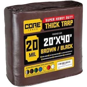 20 ft. x 40 ft. Brown/Black 20 Mil Heavy Duty Polyethylene Tarp, Waterproof, UV Resistant, Rip and Tear Proof