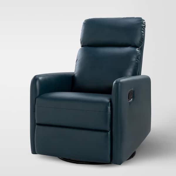 ARTFUL LIVING DESIGN Manuel Camel Swivel Artificial Leather Recliner with Tufted Back