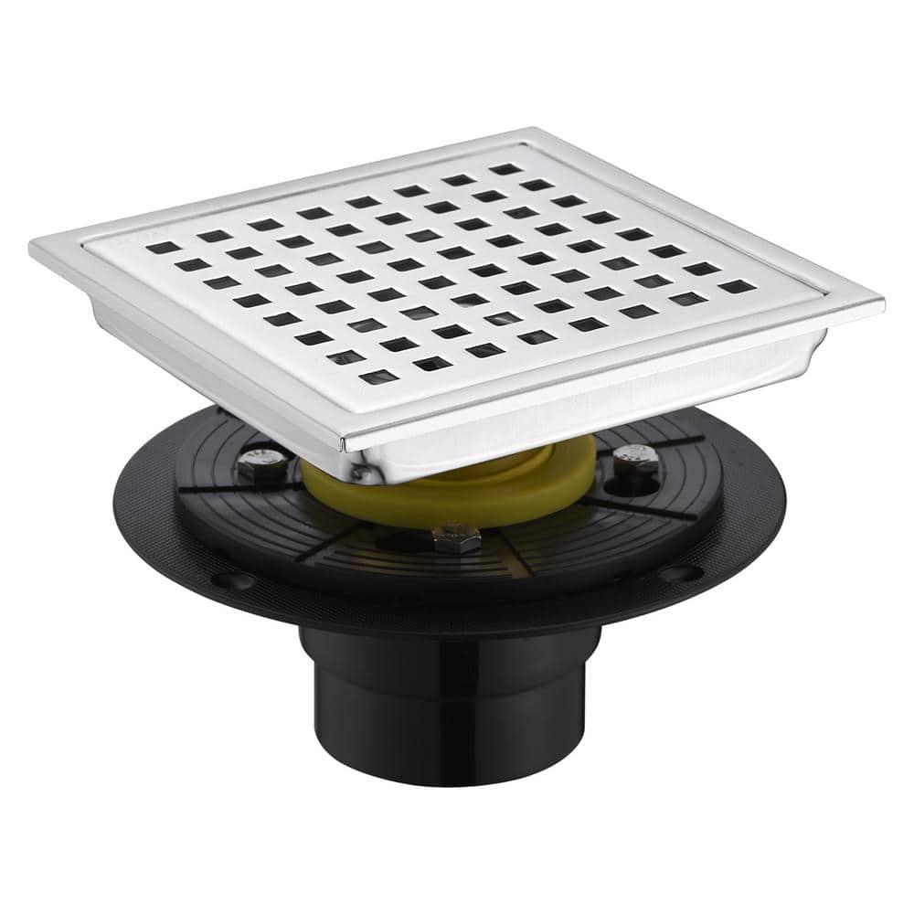 6-Inch Stainless Steel Square Shower Floor Drain