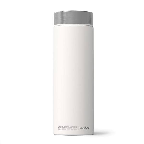 ASOBU 17 oz. White and Silver Le Baton Water Bottle