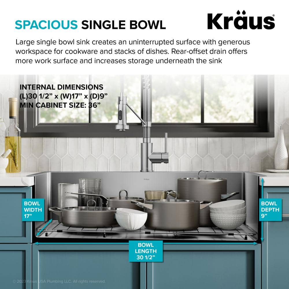 33 Inch Stainless Steel Drop-In Single Bowl Kitchen Sink Set