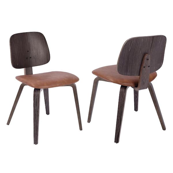 Art Leon KACY Brown Faux Leather Accent Dining Chairs (Set of 2)