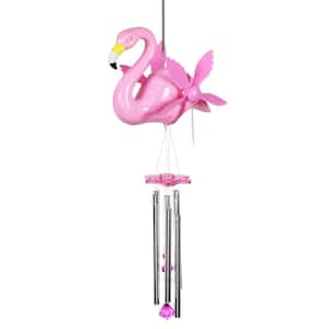 Pink Flamingo Spinning Plastic Wind Chimes