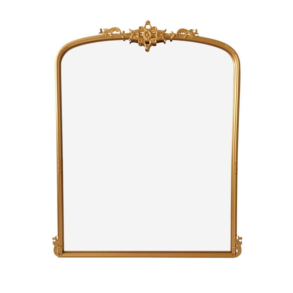 Gold Rectangular Vertical Wall Mounted Metal Mirror