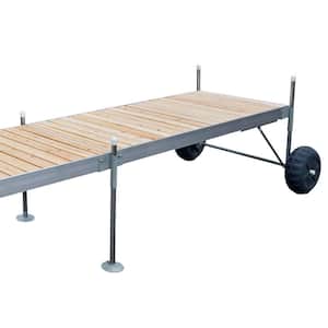 16 ft. Roll in.-Dock Straight Aluminum Frame With Removable Cedar Decking Complete Dock Package for Boat Dock Systems