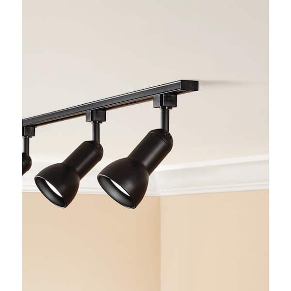 1-Light Black Linear Track Lighting R20/PAR20 Medium Step Head