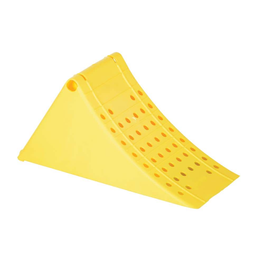 7-1/2 Length Vestil PWC-Y Recycled Wheel Chock Yellow 10-1/4 Width 7-1/2 Height 7-1/2 Length Vestil Manufacturing Corp Plastic 10-1/4 Width 7-1/2 Height 
