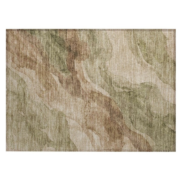Chantille Machine Washable Indoor/Outdoor Abstract ACN3026 Olive 3 ft. x 4 ft. Area Rug
