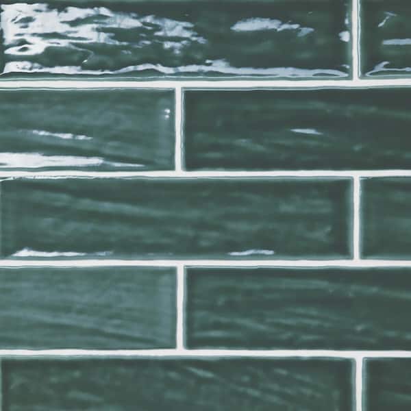 Bedrosians Marin Rectangle Glossy Ocean Teal (teal) 2 in. x 10 in. Ceramic Wall Tile (5.09 sq. ft./Case)