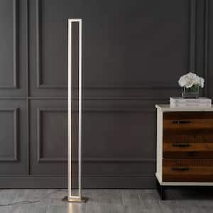 Johan 59.5 in. Nickel Modern Minimalist Aluminum Integrated Tower LED Standard Floor Lamp, Nickel
