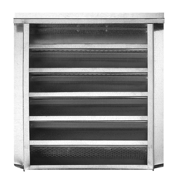 Gibraltar Building Products 14 in. x 18 in. Rectangular Silver Galvanized Steel Built-in Screen Gable Louver Vent