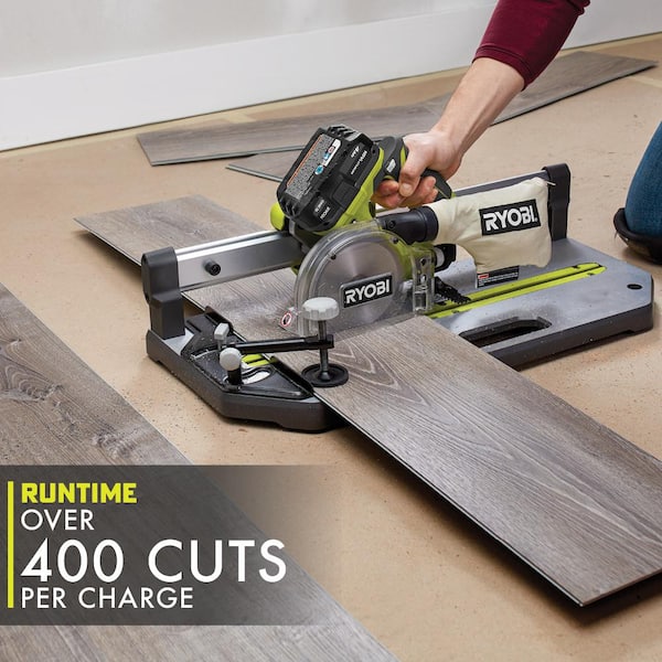 RYOBI ONE+ 18V Cordless 5-1/2 in. Flooring Saw Kit with Blade, 4.0
