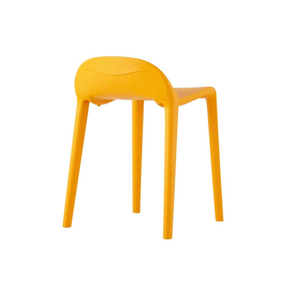 Saddle Style 25" Orange Resin Short Stool Set
