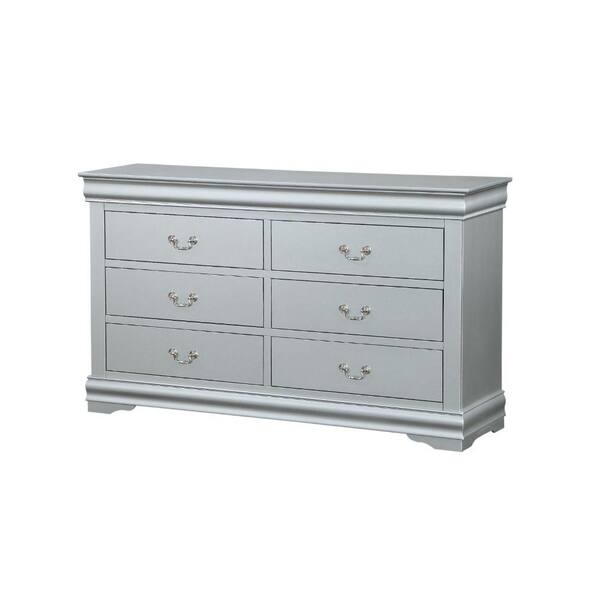 Benjara 15.43 in. Gray 6Drawer Wooden Dresser Without Mirror BM194253