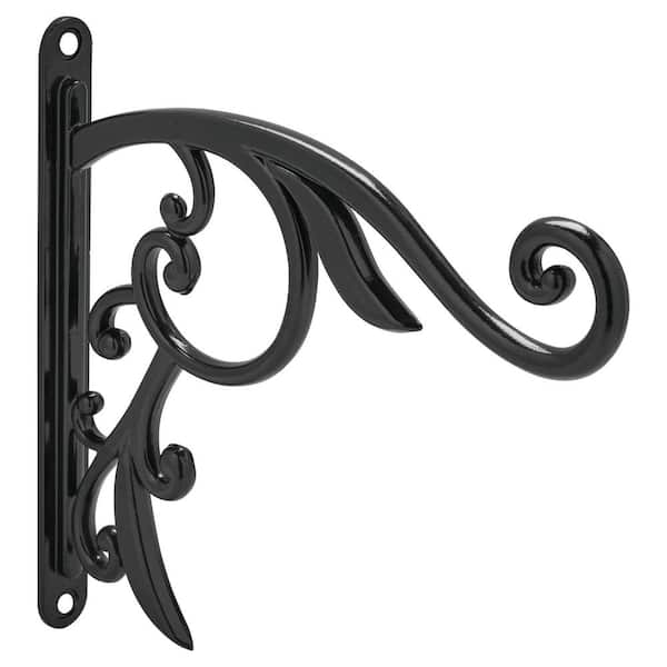 Plant Baskets Black FEED GARDEN 2 Pack Heavy Duty Metal Wall Hook 14 Inch Hanging Plant Bracket Decorative Plant Hooks for Outdoor Hanging Bird Feeders Wind Chimes