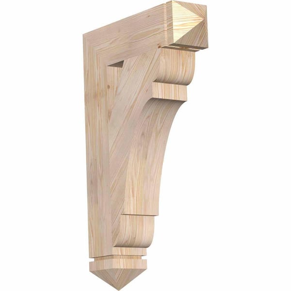 Ekena Millwork 5.5 in. x 36 in. x 24 in. Douglas Fir Olympic Arts and Crafts Smooth Bracket