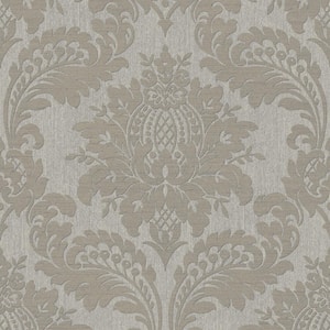 Archive Damask Taupe Removable Wallpaper Sample
