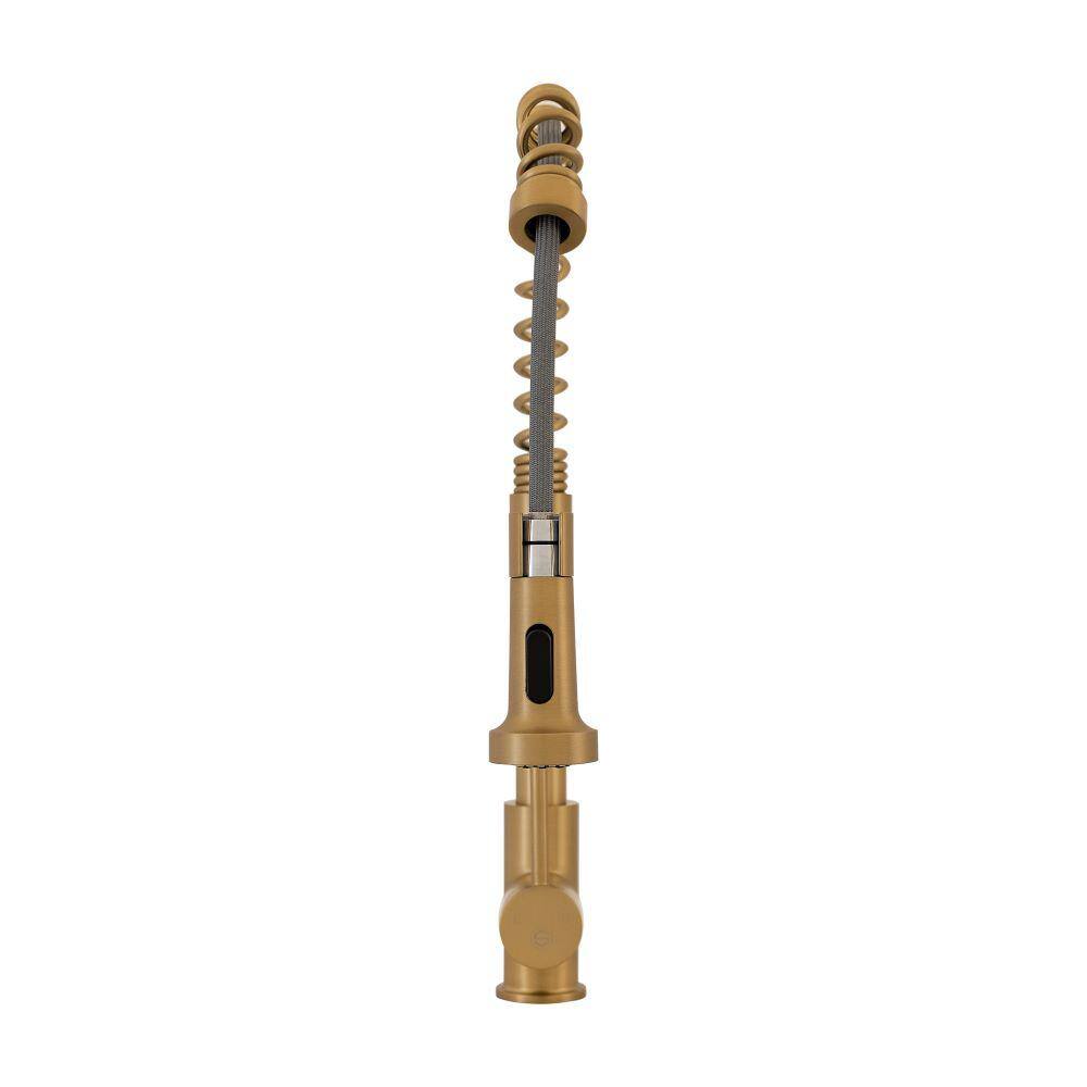 Brushed Brass Single Handle Pull Down Kitchen Faucet