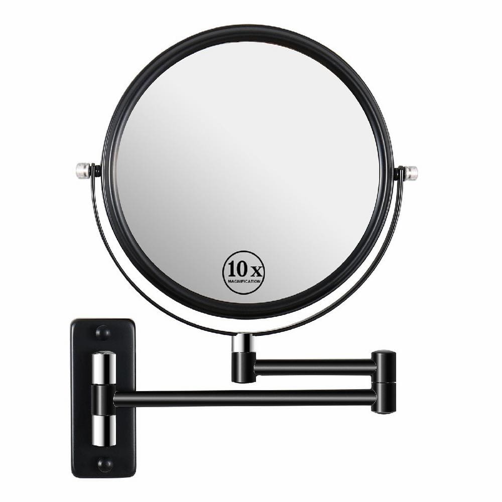 8 in. W x 12 in. H 1x/10x Magnifying Mirror Wall-Mount Bathroom Makeup Mirr