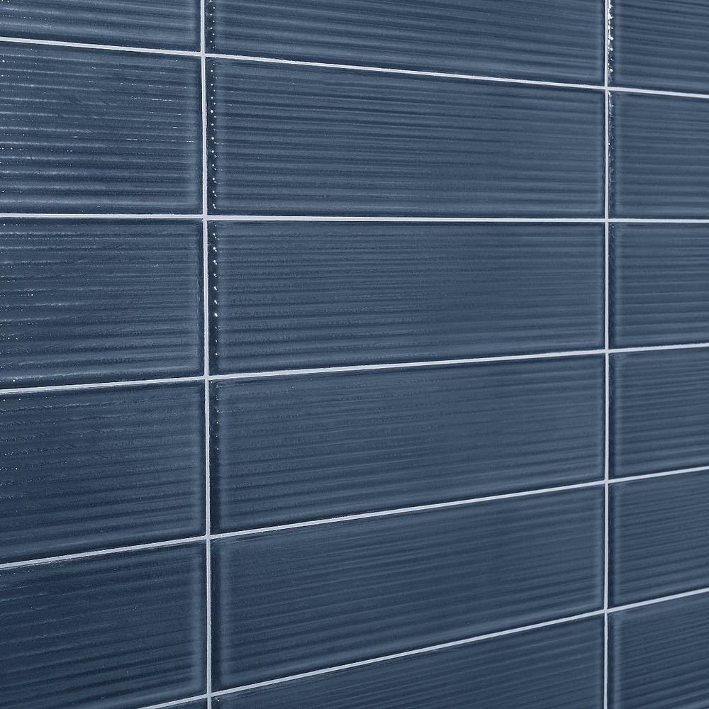 Stacy Garcia Blue Polished Porcelain Subway Wall Tile 4" x 16"