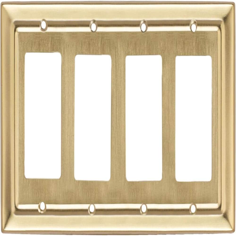 Architectural 4-Gang Brushed Gold Quad Decorator / Rocker Metal Wall Plate price history on PriceWatchPro