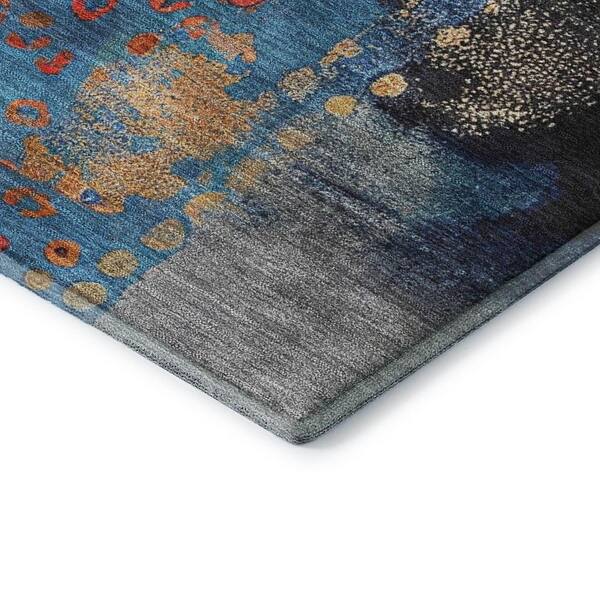 Mayfield Premium Machine Washable Abstract AMF2127 Copper 2 ft. x 7 ft. Runner Rug