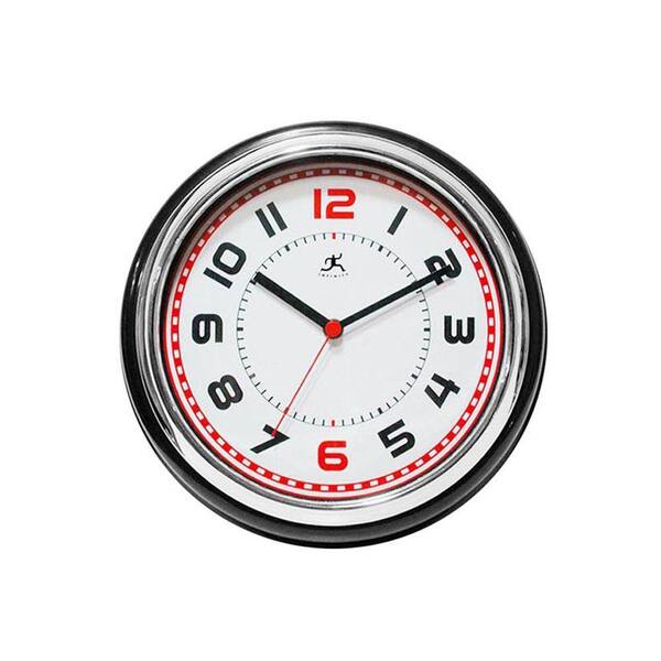 Generic unbranded 11.75 in. W Boss Black Chrome And White Clock