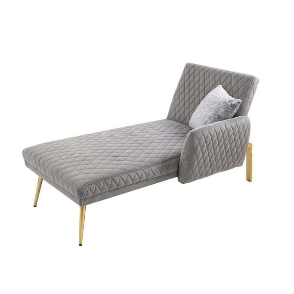 Jushua 30 in. Gray Velvet 2-Seat Loveseat with Metal Legs